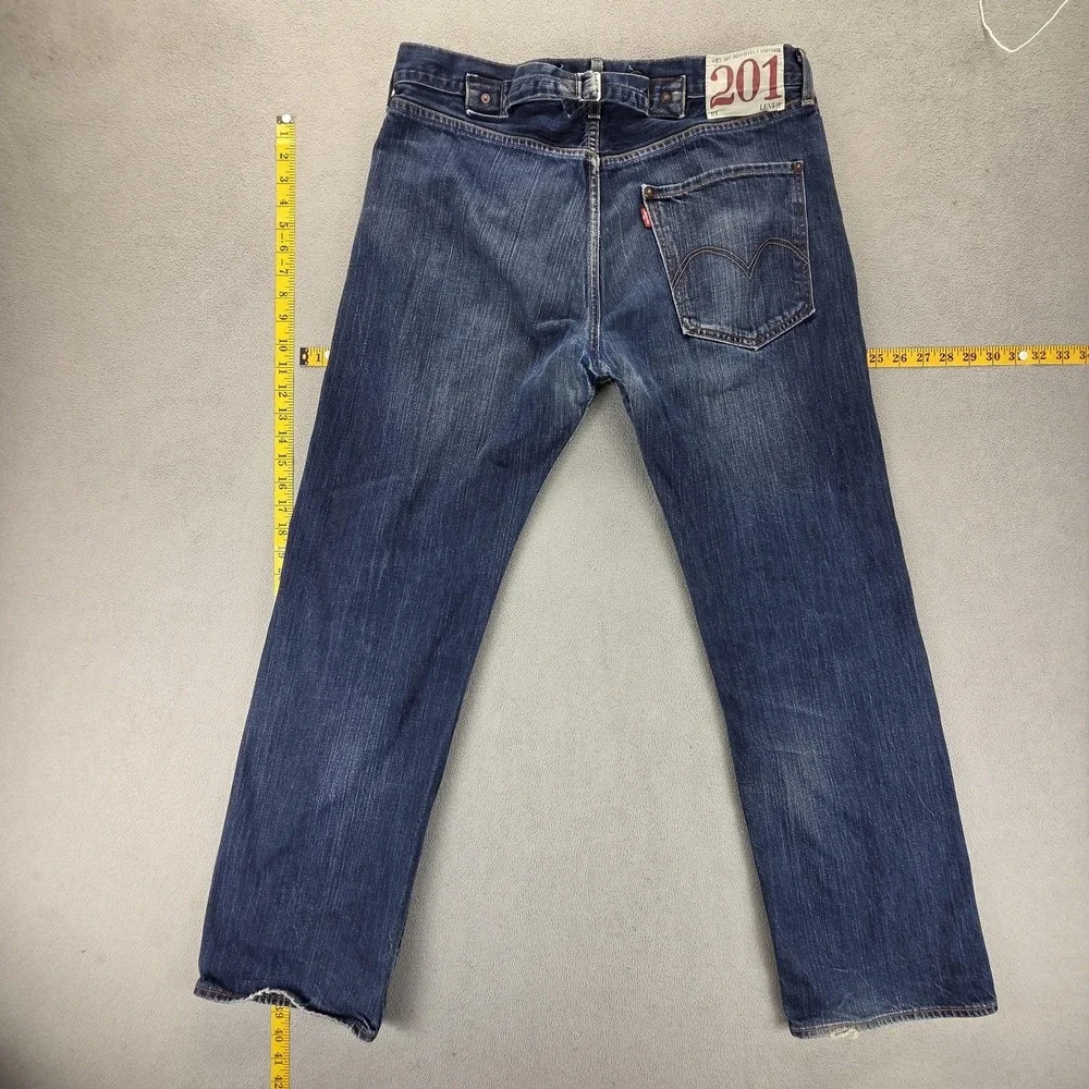 Vintage Levis Engineered Jeans Mens Blue Buckle Back 33x30 Whiskers